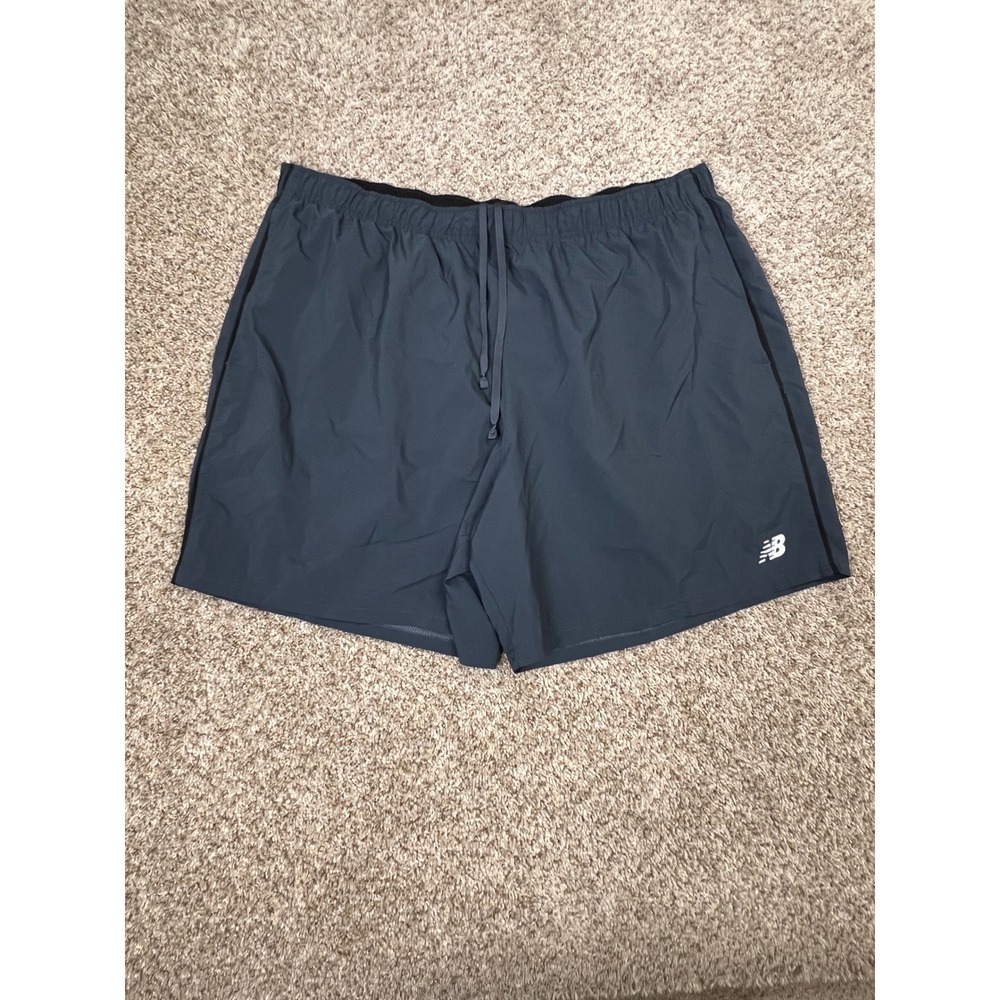 New Balance Mens NB Dry Running Shorts 2XL Gray Athletic Training Gym 7 Inseam